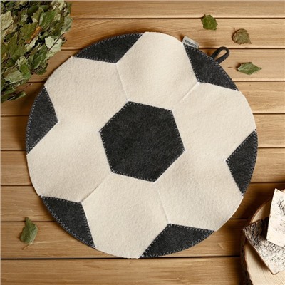 Коврик - сидушка для бани и сауны «Мяч», 45×45 см, 70% полиэфир, 30% шерсть, «Добропаровъ»