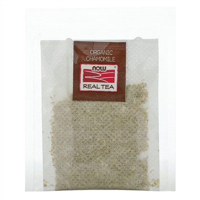 Now Foods, Real Tea, органический чай, ромашка, без кофеина, 24 чайных пакетика, по 1,5 г