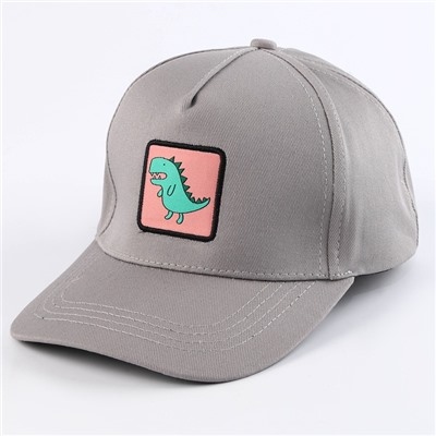 Кепка детская «Динозаврик», серая, р-р 52-54, 5-7 лет