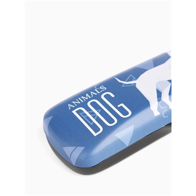 Футляр для очков на хлопушке «Белый пёс», длина 16 см, сиреневый