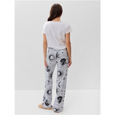 Пижама женская (футболка, брюки) KAFTAN Magic night, размер 52-54, белая