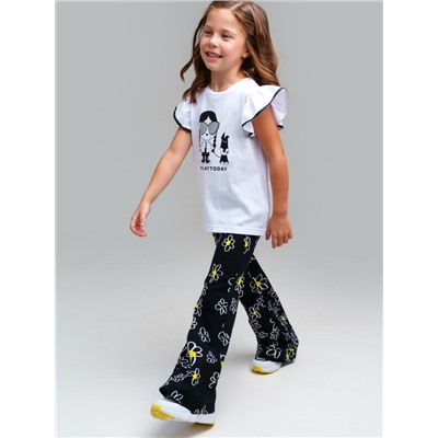 Брюки трикотажные для девочек, 2 пары в комплекте