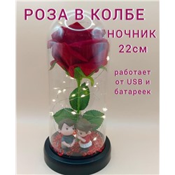 Роза подарочная в колбе, с подсветкой  "Друзья", usb