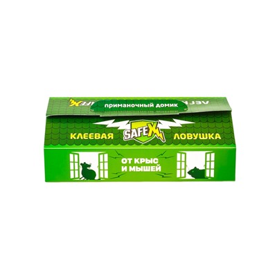 Клеевая ловушка SAFEX ДОМИК от КРЫС и МЫШЕЙ 1 шт. ЧЕРНЫЙ ЦВЕТ