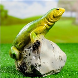 Садовая фигура "Ящерица на камне", 16х16 см,
