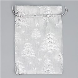 Мешочек подарочный парча «Новогодний лес», 16×24 см