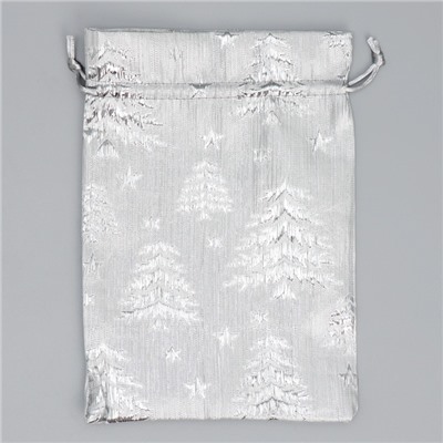 Мешочек подарочный парча «Новогодний лес», 16×24 см