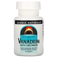 Source Naturals, ванадий с хромом, 90 таблеток