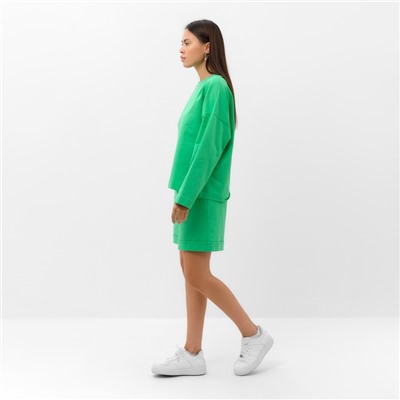 Костюм женский (толстовка, шорты) MIST, размер 40-42, зелёный