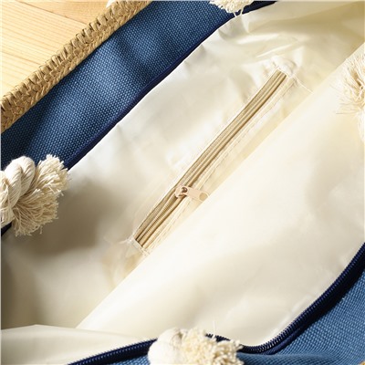 Сумка пляжная на молнии 50х40х24 см синий / BB14 /уп 1/