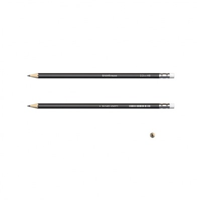 Карандаш черногр. 45605 Jet Black с ластиком НВ ErichKrause