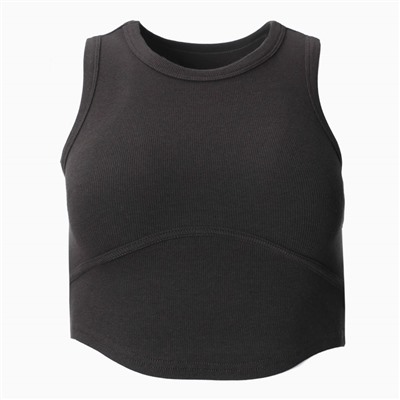 Топ в рубчик женский MIST, onesize, тёмно-серый