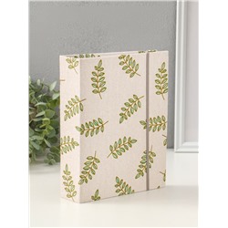 Фотоальбом на 200 фото 10×15 см на резинке «Зелёные веточки», текстиль, 23×17.5×5 см