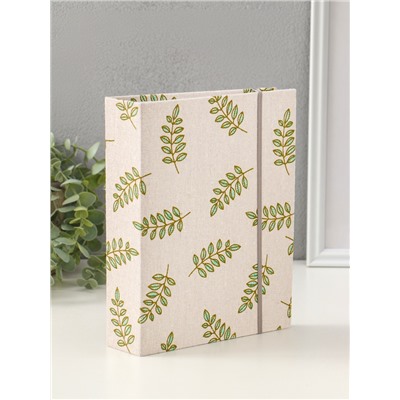 Фотоальбом на 200 фото 10×15 см на резинке «Зелёные веточки», текстиль, 23×17.5×5 см