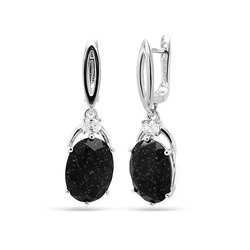 Серьги из серебра авантюрин, МЦВ93