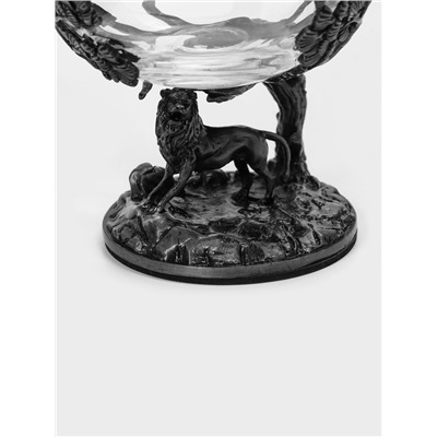 Бокал для коньяка «Лев», 310 мл, 8.3×2.3, стекло, прозрачный, серебряный