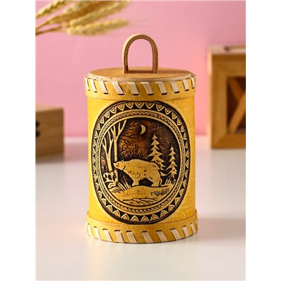 Туес «Лесной Медведь», банка для хранений, береста