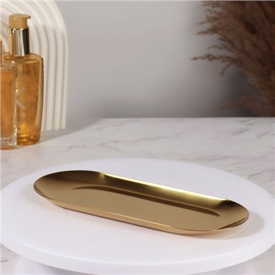 Подставка для хранения косметических принадлежностей, нержавеющая сталь, 22×9×1 см, цвет золотистый