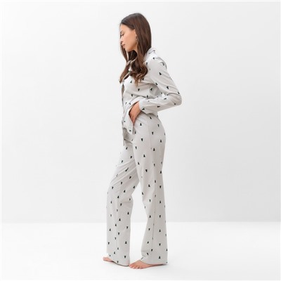 Пижама новогодняя женская (футболка, брюки) KAFTAN «Елки», размер 40-42