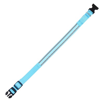 Ошейник с подсветкой Двойная полоса размер XL, ОШ 52-60×2.5 см, 3 режима свечения голубой
