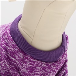 Свитер меланжевый, размер XS (ДС 14, ОШ 23, ОГ 22 см), фиолетовый