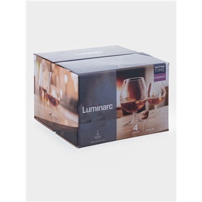 Бокалы для коньяка Luminarc «Время дегустаций. Коньяк», 250 мл, набор 4 шт., стекло, прозрачные