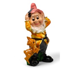 Садовая фигура из полистоуна «Гном с олененком», 50×19×26 см, МИКС