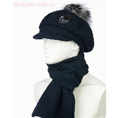 Гелана букле Комплект женский флис (кепка+шарф) (56-58)