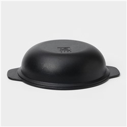 Жаровня, 2 л, d=24 см, с крышкой крышка, чугун, чёрная