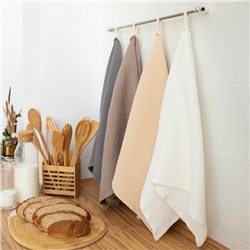 Полотенце кухонное SL HOME Linen, белое, однотонное, 38×65 см
