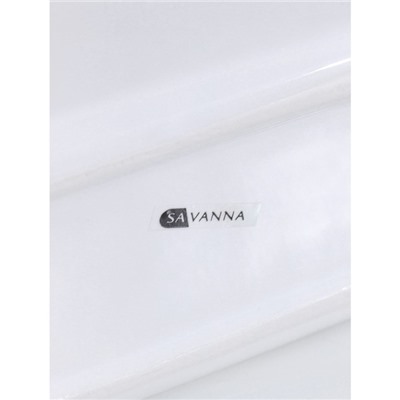 Дозатор для моющего средства с подставкой для губки SAVANNA «Природа», 450 мл, цвет белый