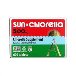 Sun Chlorella, Sun Chlorella A, 500 мг, 600 таблеток