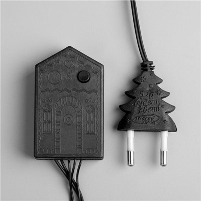 УЦЕНКА Гирлянда «Нить», 20 м, IP20, 200 LED, 20 В, 8 режимов, тёмная нить, свечение мульти