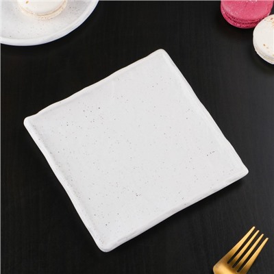 Блюдо для подачи Magistro Slate, 16×16 см, фарфор, белое