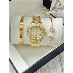 Подарочный набор для женщин часы, 2 браслета + коробка #22864428