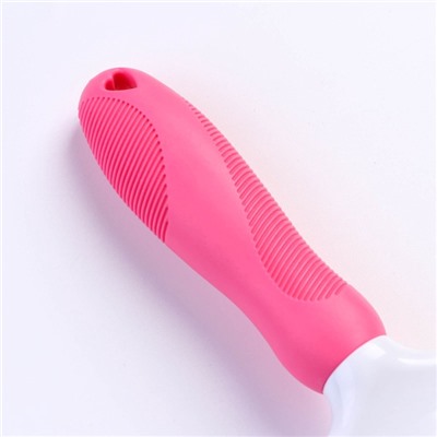 Щётка шерсти с удлиненными силиконовыми зубцами и массажным эффектом, 8×17, розовая