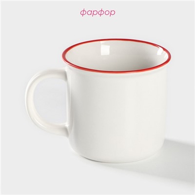 Кружка фарфоровая Доляна «14 февраля. Сердце», 370 мл, цвет белый