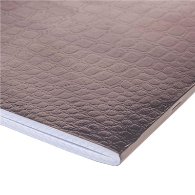 Тетрадь А4  96л клетка "Бумвинил METALLIC тиснение CROCO Коричневый" (072790) Хатбер