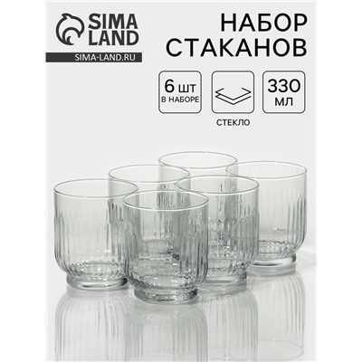 Набор стаканов Lav «Токио», 330 мл, 7.9×9 см, 6 шт., стекло