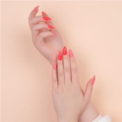 Накладные ногти, 24 шт., с клеевыми пластинами, форма миндаль, цвет неоновые/матовые, розовые