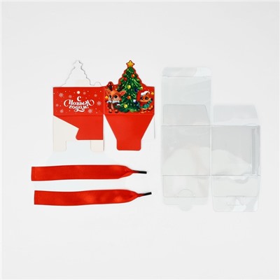 Коробка подарочная новогодняя складная «С Новым годом», 7×7×7 см