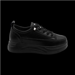 Кроссовки из натуральной кожи MS-S157-1 черные