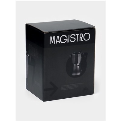 Кофеварка гейзерная Magistro «Мрамор», 150 мл, на 3 чашки, нержавеющая сталь, чёрная