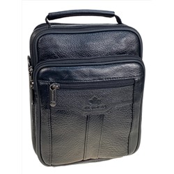 Сумка мужская из натуральной кожи, цвет черный