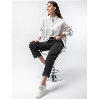 Укороченные джинсы из эластичного денима