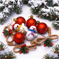 Набор новогодних украшений "Новогодние игрушки" (8шт х 22,5см)