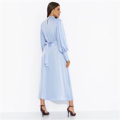 Платье с объемными рукавами, Притяжение элегантности (голубая симфония)