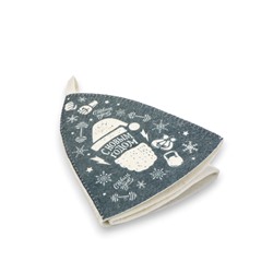 Шапка для бани и сауны, с принтом «С Новым Годом», полиэфир 70%, шерсть 30%, серая, «Банная забава»