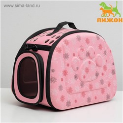 Складная сумка-переноска с отдельным входом, материал EVA, 43.5×28×33 см, розовая