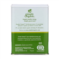 Simply Organic, Молотый черный перец, 113,4 г (4 унции)